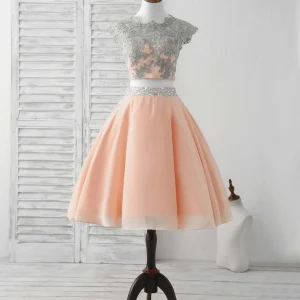 Elegant Two-Piece Lace Short Prom Dress, Perfect for Homecoming and Special Events