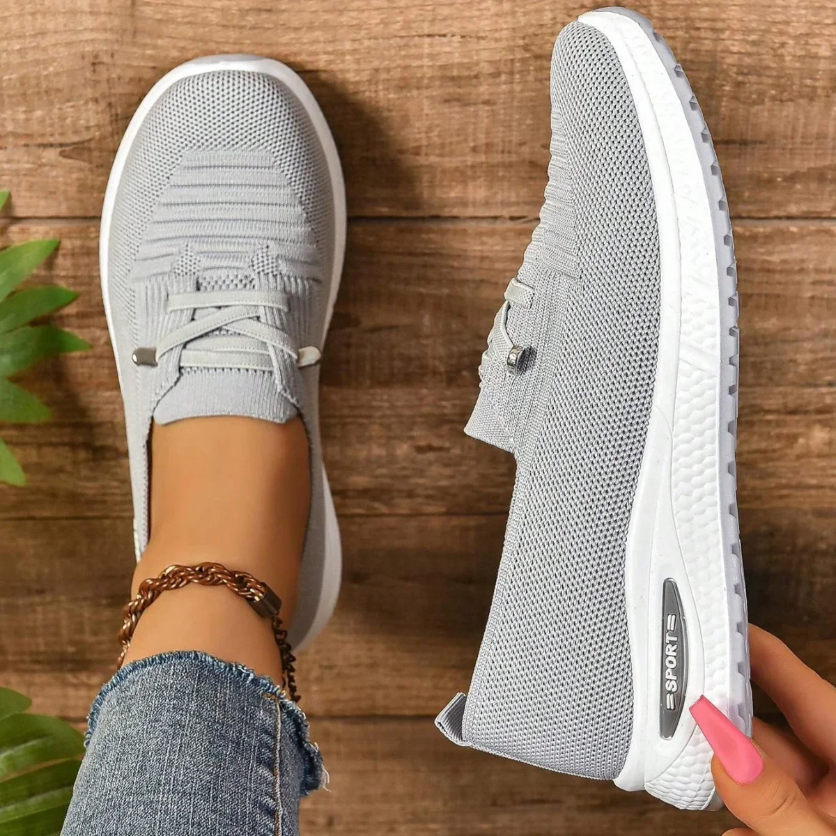 Sneakers Dam Slip On Breda Tår - Bild 2