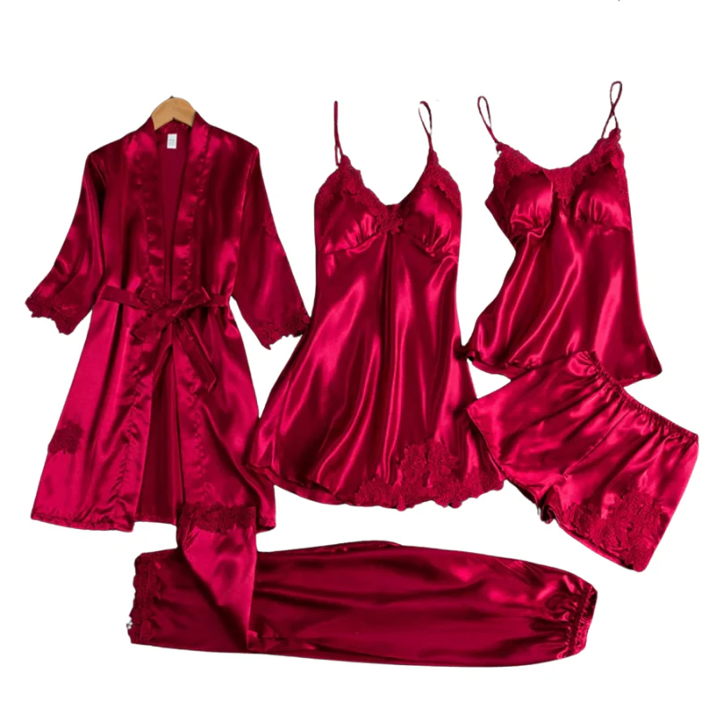 Nattkläder Dam Pyjamas Set 5 Delar