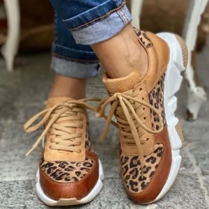 Ortopediska Sneakers Dam Leopard Vardag