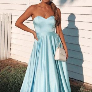 Sweetheart Neckline Long Gown Evening Party Dress Formal Occasion