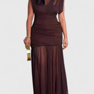 Klänning Maxi Hög Hals Fest