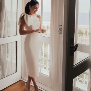 Ärmlös satin aftonklänning elegant lång balklänning