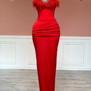 Charming Red Sleeveless Sweetheart Satin Prom Dress with Tassel Decoration