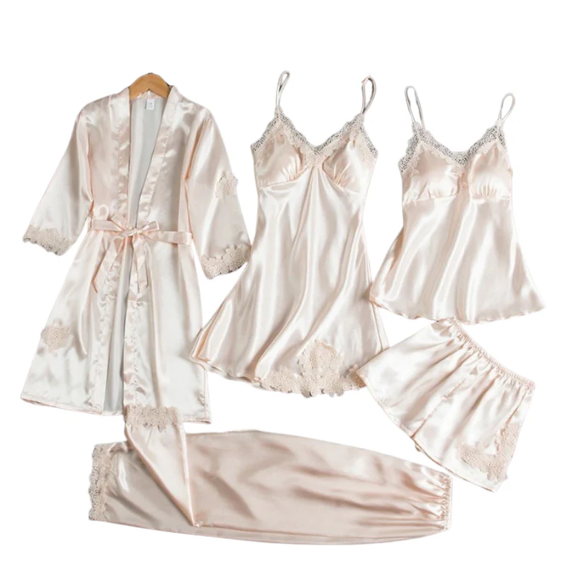 Nattkläder Dam Pyjamas Set 5 Delar - Bild 5