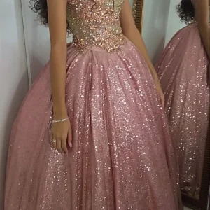 Rosa Quinceanera Paljett Balklänning Sweet 15/16 Aftonklänning