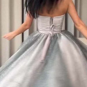 Sparkling Silver Sequined Strapless A-Line Prom Dress: Elegant Short Party Gown