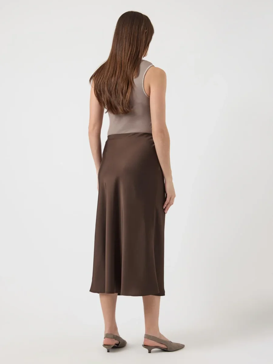 YASPELLA Midi Skirt - Chocolate Brown - Bild 5