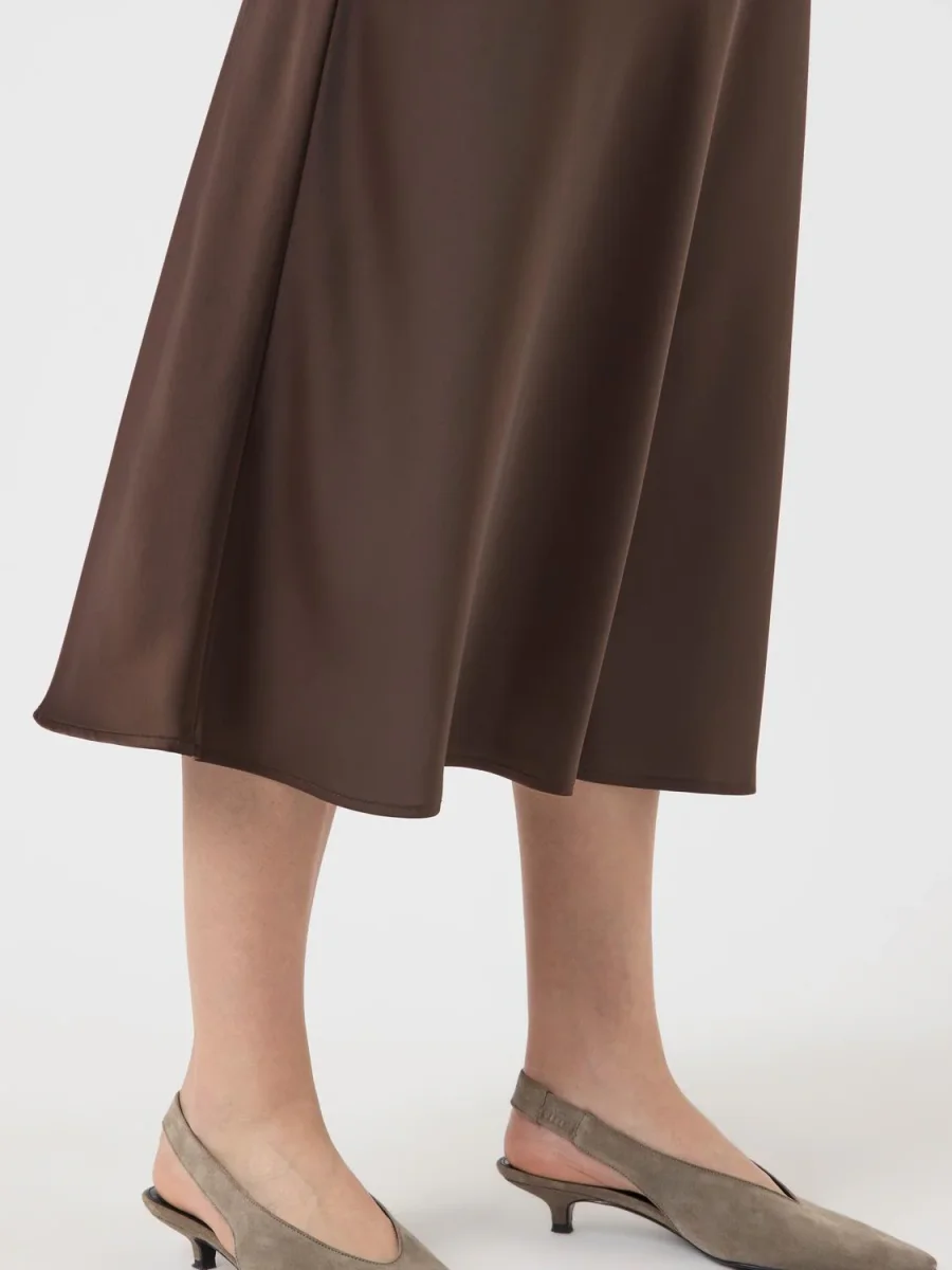 YASPELLA Midi Skirt - Chocolate Brown - Bild 4