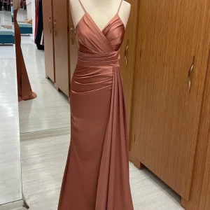 Elegant V-Neck Spaghetti Strap Mermaid Evening Dress | Prom Gown