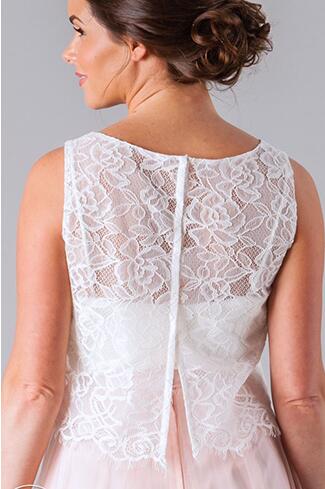 Casual Boho tvådelad spetsöverdel som inte matchar lång höst brudtärna klänningar - Bild 6