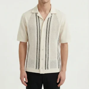 Bran crochet contrast shirt
