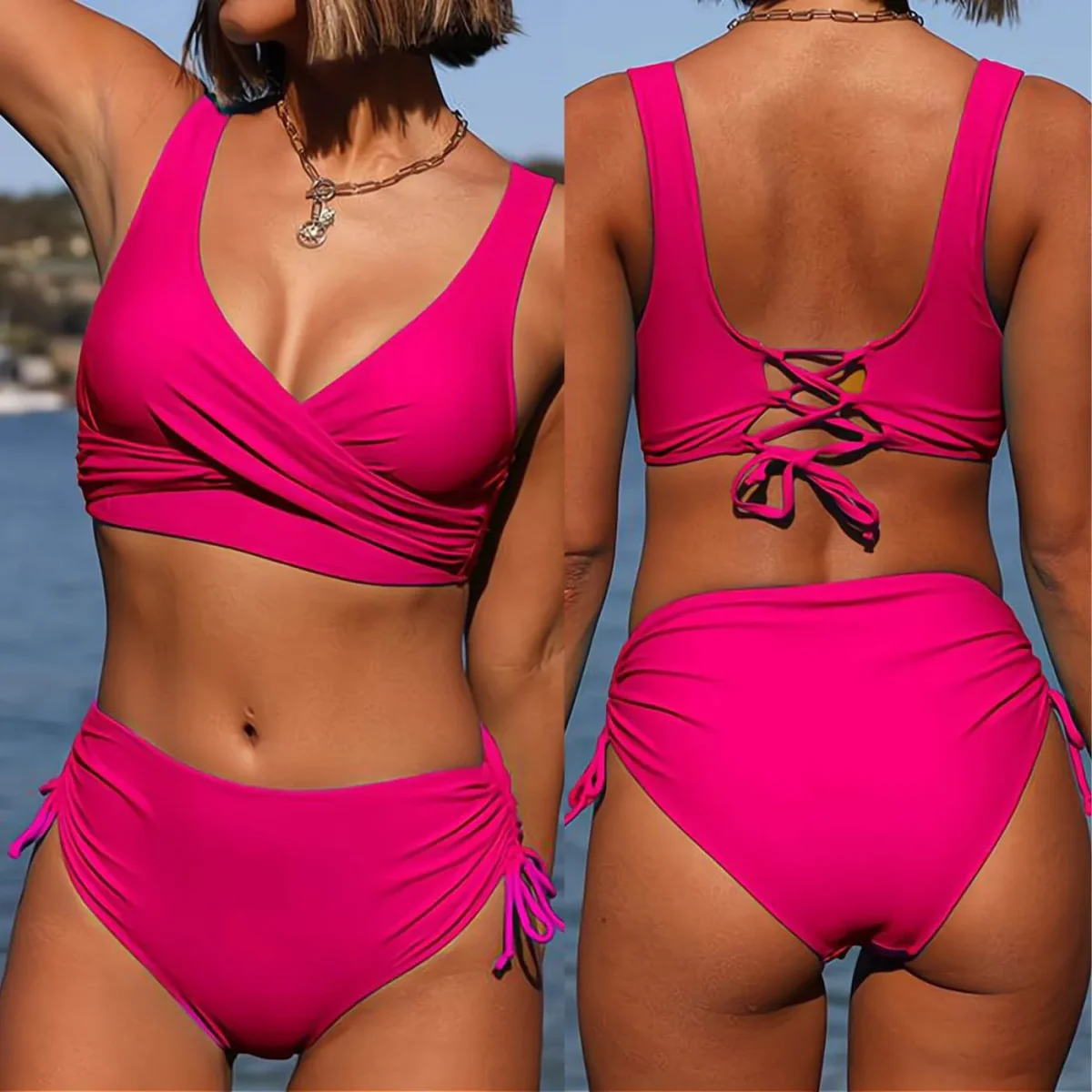 Elin – Sportig Sommarbikini med Dragsko - Bild 7