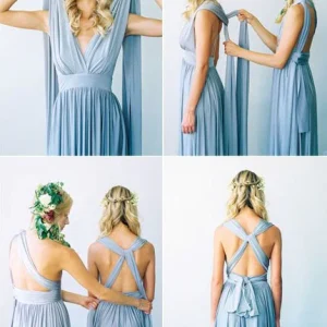 Cabriolet Sky Blue Maxi Infinite Bridesmaid Klänningar