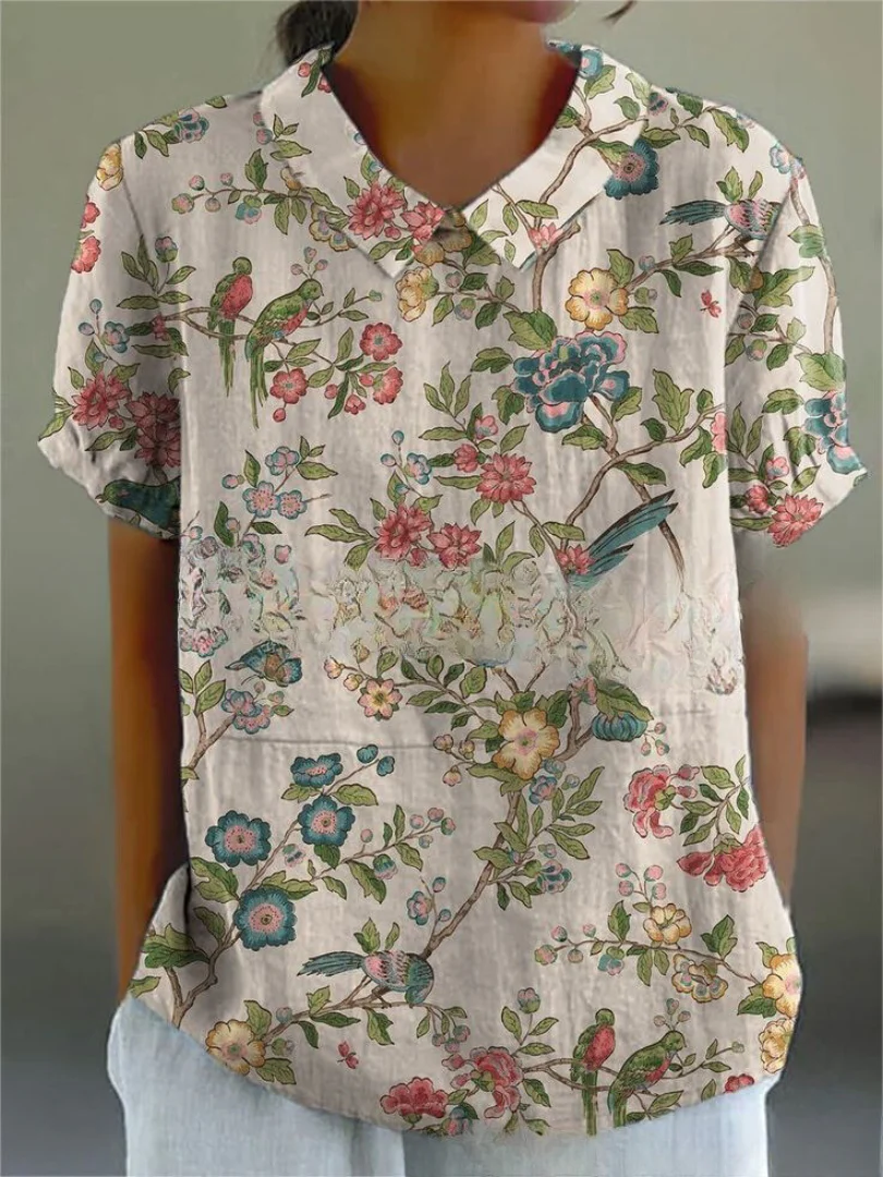 Maja | Blus Dam Blommig Långärmad - Bild 9