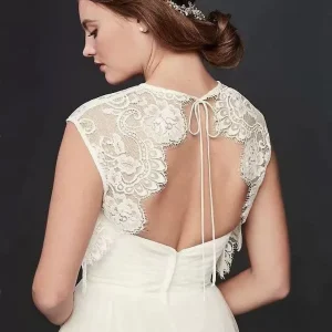 Gumru Boho Open Back Lace Wedding Dress Topper