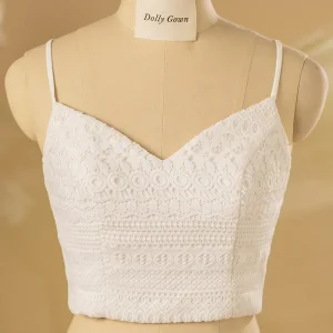 Hydrangea Spaghetti Straps Lace Bridal Top