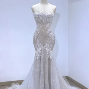 Illusion Strapless Breathtaking Lace Mermaid Bridal Gown