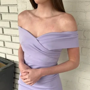Lilac Off Shoulders Bodycon Hemkomstklänning