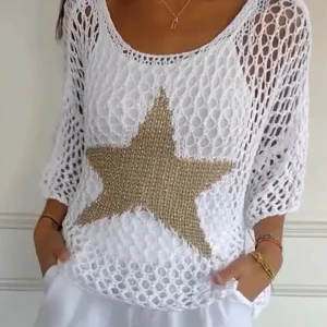 Liv - Stilren Stickad Stjärntröja