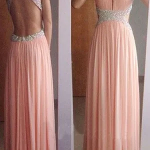 Lång hemkomstklänning Rosa balklänning för tonåringar Backless balklänning