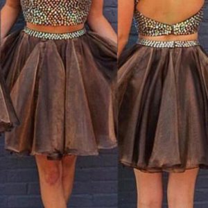 2 delar brun hemkomstklänning Freshmen balklänning för tonåringar