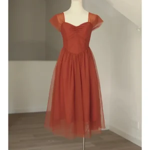 Ny ankomst Kepsärmar Tyll 50s Swing Dress