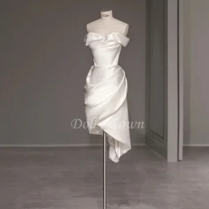 Off the Shoulder kort siden bröllopsklänning