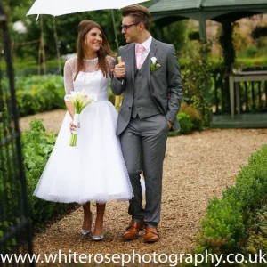 Pin Up Country 50s Style Polka Dots Tea Lång Bröllopsklänning