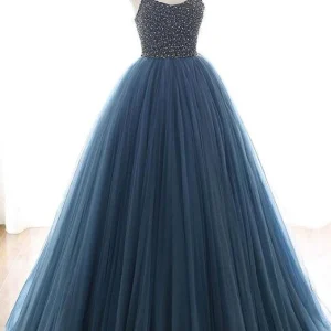 Poofy Oxford Blue Tulle Balklänning Balklänning