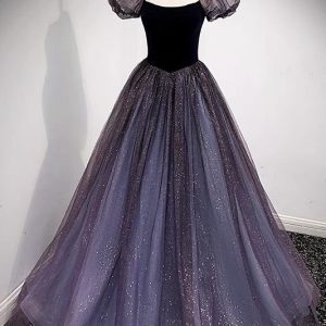 Princess Glitter Balklänning med bubbelärmar