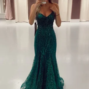 Stunning Green Mermaid Evening Gowns