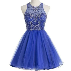 Royal Blue Short Homecoming Dress Freshman Open Back Homecoming Dress