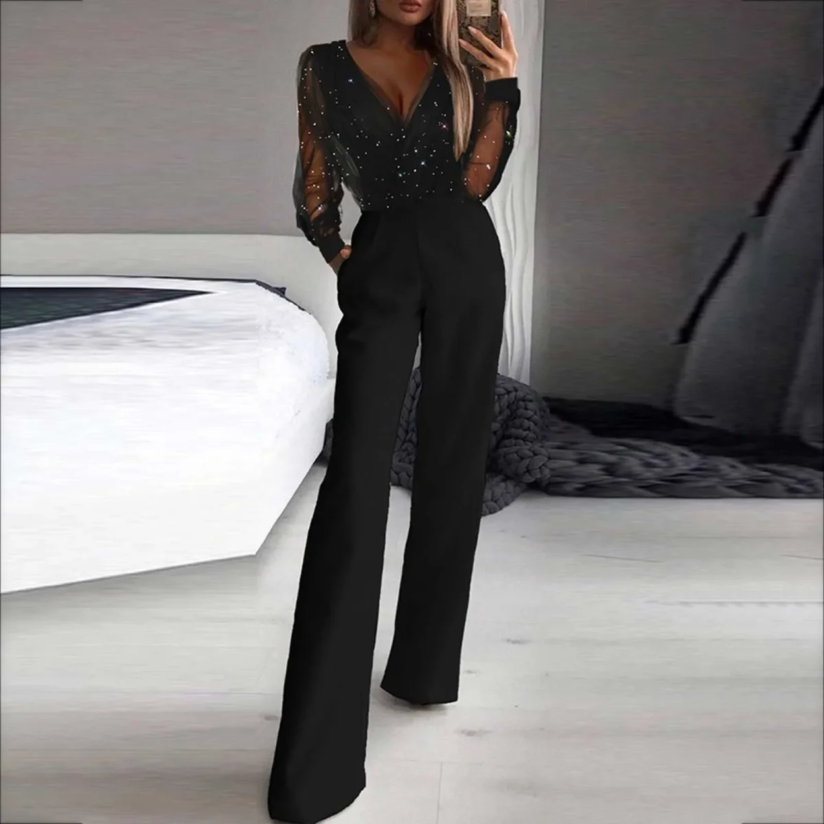 Lovisa | Jumpsuit Dam Vid Bensiluett V-Ringning