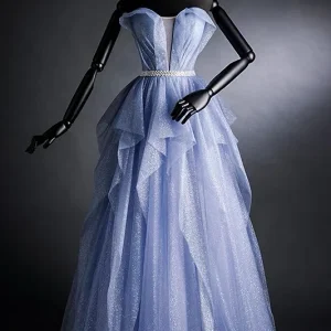 Axelbandslös Sparkly Lavender Balklänning