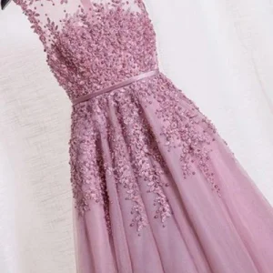 Tea Längd Balklänning Modest Balklänning Spets Balklänning Höghalsad Balklänning