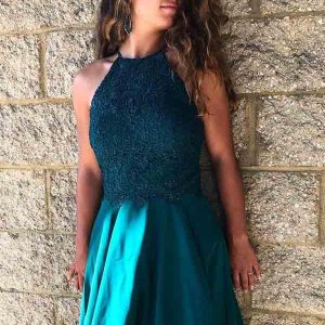 Blågrön Grimma Spets Topp Kort Mini Balklänning Sweet 16 Dress,GDC1309