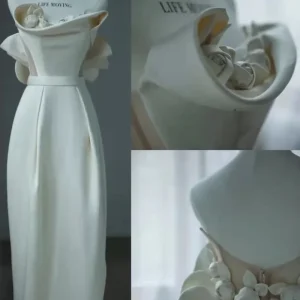 Unik ankellång bröllopsklänning