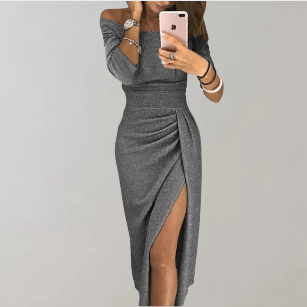 Emma | Maxiklänning Dam Off Shoulder Slits - Bild 6
