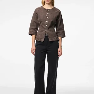 PCSELMA Denim Shirt - Hot Fudge
