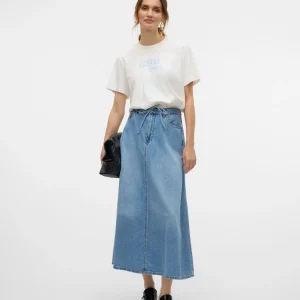 VMHILLA Midi Skirt - Light Blue Denim