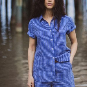 Alice Blus Navy Striped