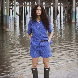 Blanka Shorts Navy Striped