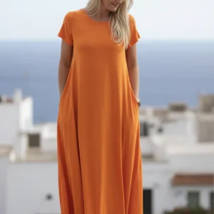 Orange Klänning Ballerina Original Orange