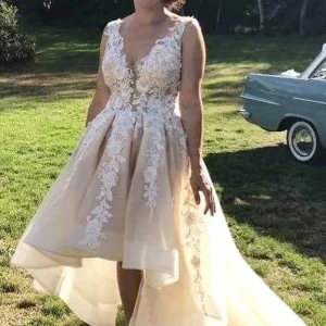 Elegant Off-the-Shoulder Lace Appliqued Tulle Ball Gown Wedding Dress