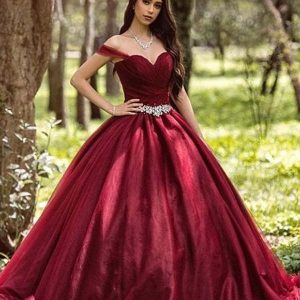 Princess Off-Shoulder Wedding Dress Long Sleeves Tulle Court Train Bridal Gown