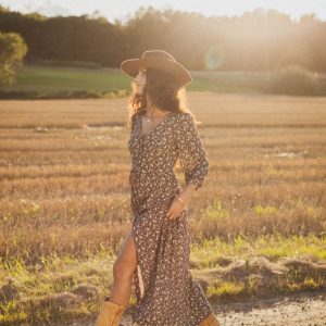 Elsa Klänning Brown Garden