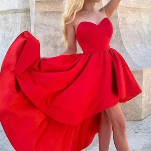 Stunning Red Sweetheart Hi-Low Prom Dress for Unforgettable Evenings and Parties