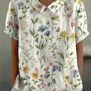 Maja | Blus Dam Blommig Långärmad