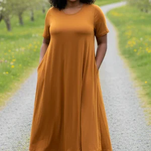 Rostfärgad Klänning Ballerina Original Rust